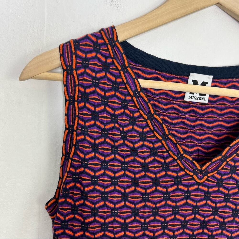 M by Missoni Classic Geometric Print Bodycon Shift Dress Size 44 or US Large - Picture 3 of 11